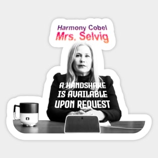 Severance series Patricia Arquette as Harmony Cobel Mrs. Selvig fan works let me out graphic design by ironpalette Sticker